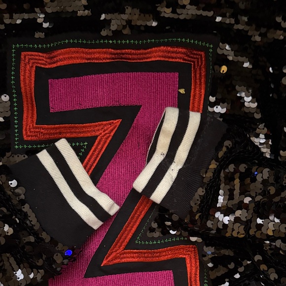 Zumba Fitness Black Sequin Varsity Jacket with Pink Z - Picture 3 of 5